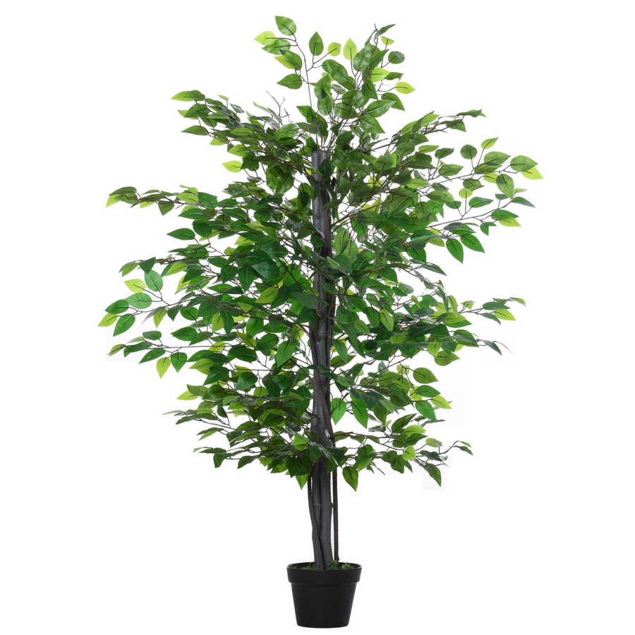 145cm Artificial Banyan Plant Faux Decorative Tree in Cement Pot