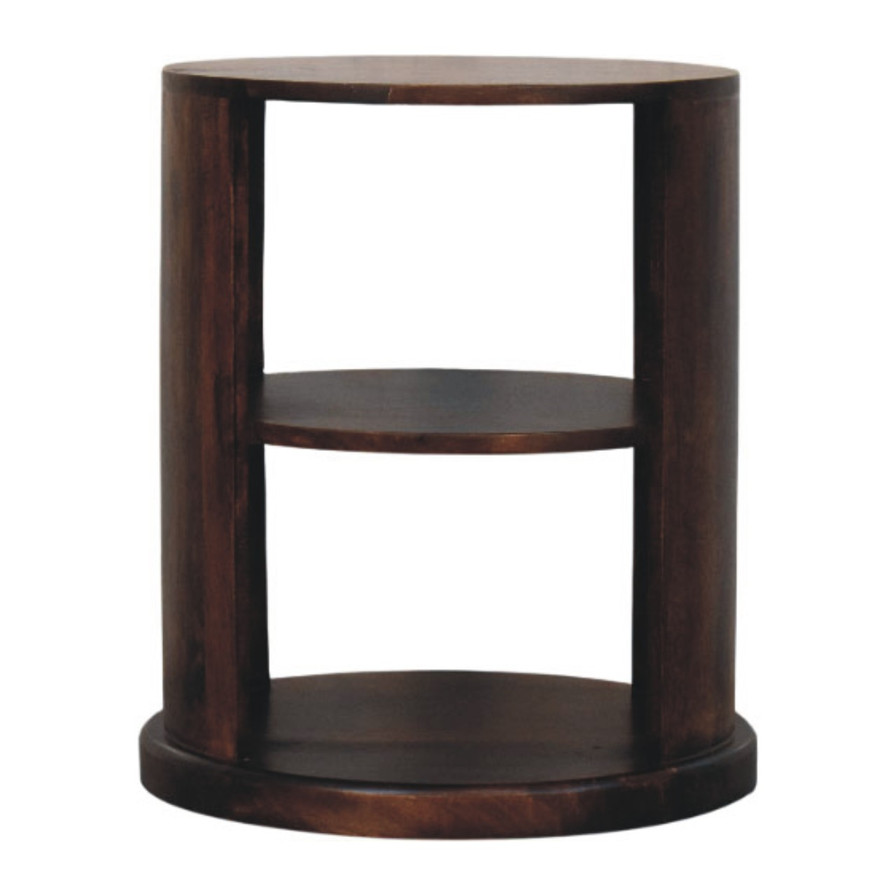 Artisan Furniture Ventura Side Table, Dark Brown, 2 Open Slots
