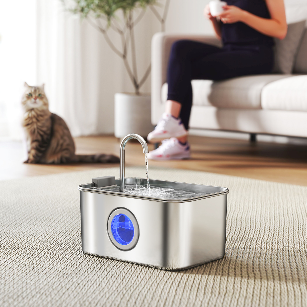 Cat Water Fountain, 3.2L, 304 Stainless Steel