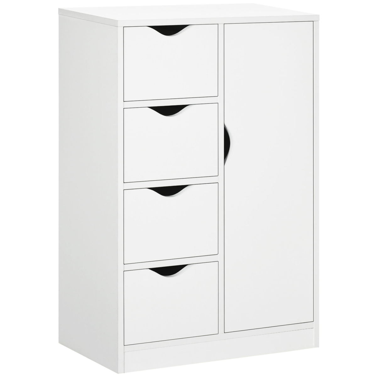 Modern Storage Cabinet Organizer with 4 Drawers and 1 Shelf, White
