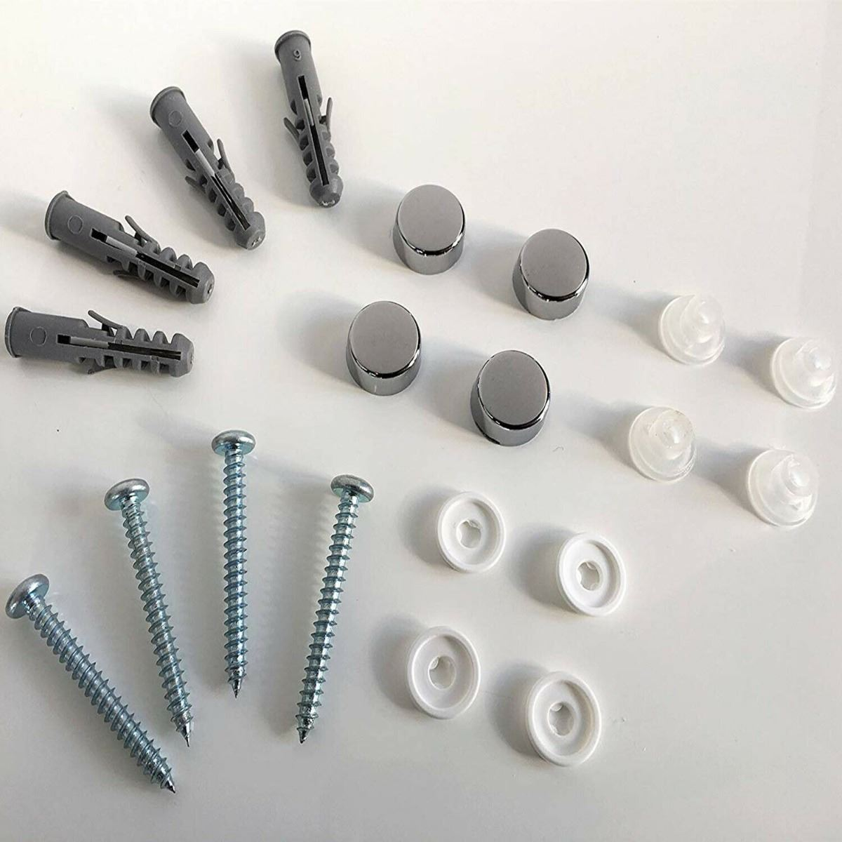 Drilled Mirrors Spares: Screws, Raw Plugs and Chrome Caps
