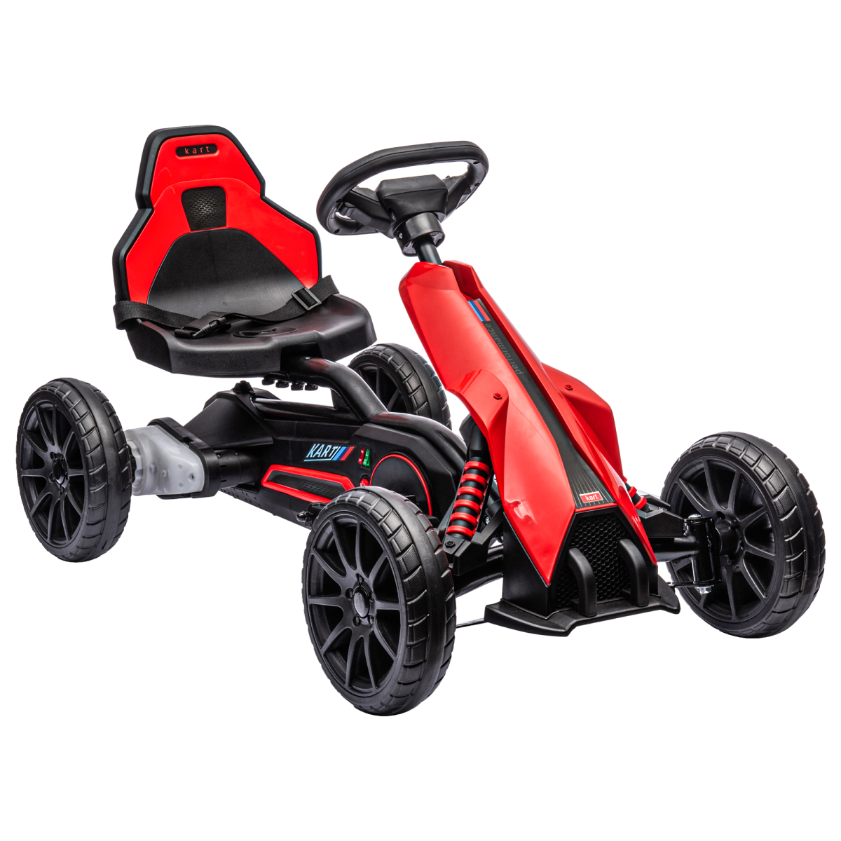 HOMCOM 12V Electric Go Kart with Forward and Reverse, 2 Speeds, 3-8 Yrs, Red