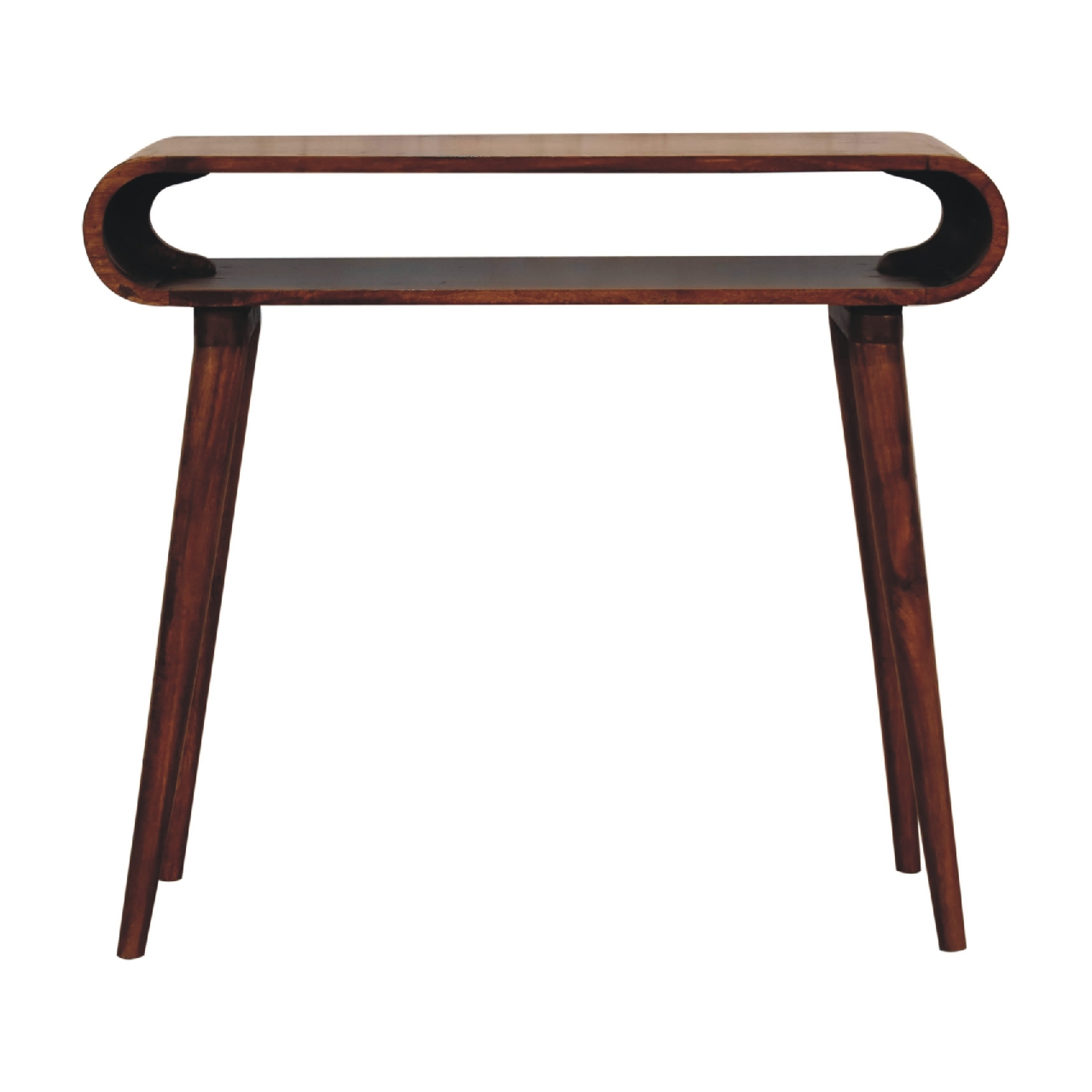 Artisan Furniture Amaya Nordic Style Console Table, 1 Shelf, Dark Brown