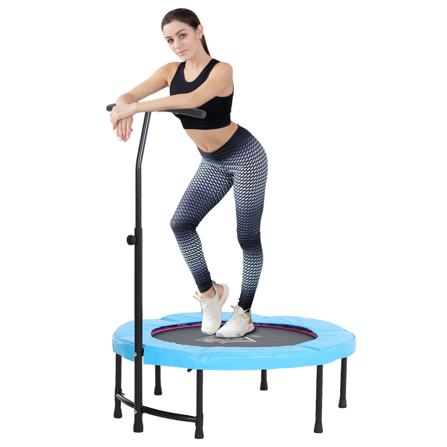 40'' Kids Mini Trampoline, Adult Rebounder Jumper with Handle