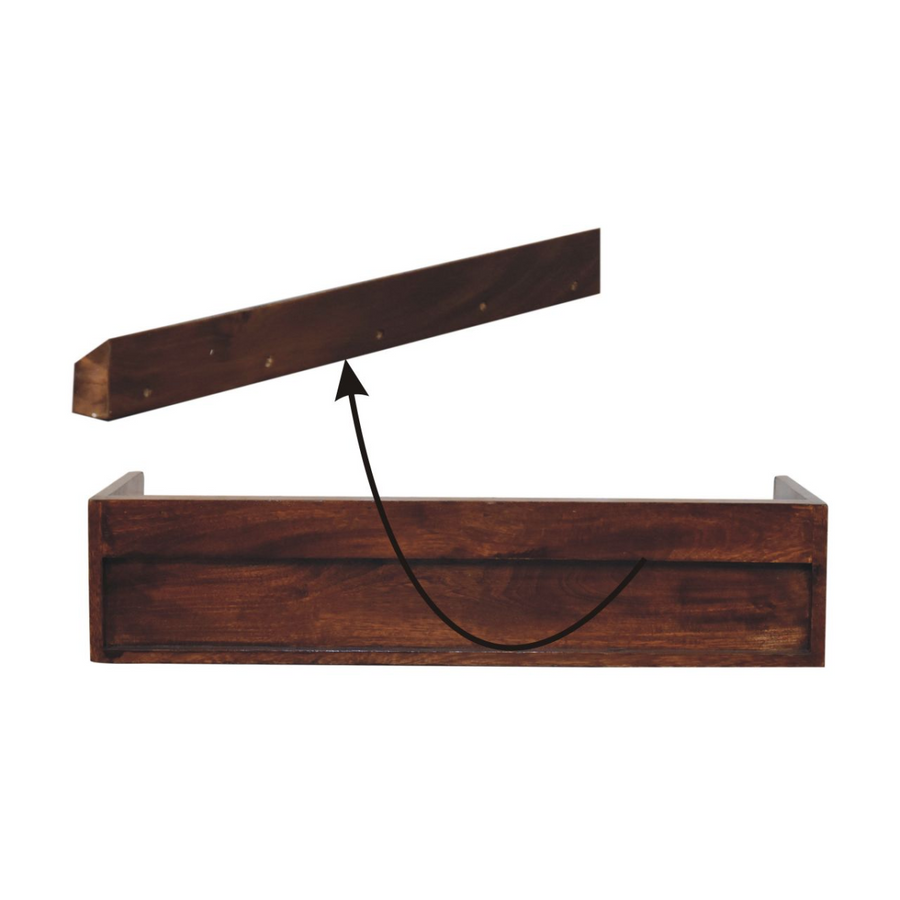 Artisan Furniture Belmont Wall-Mounted Console Shelf, 1 Drawer, Dark Brown