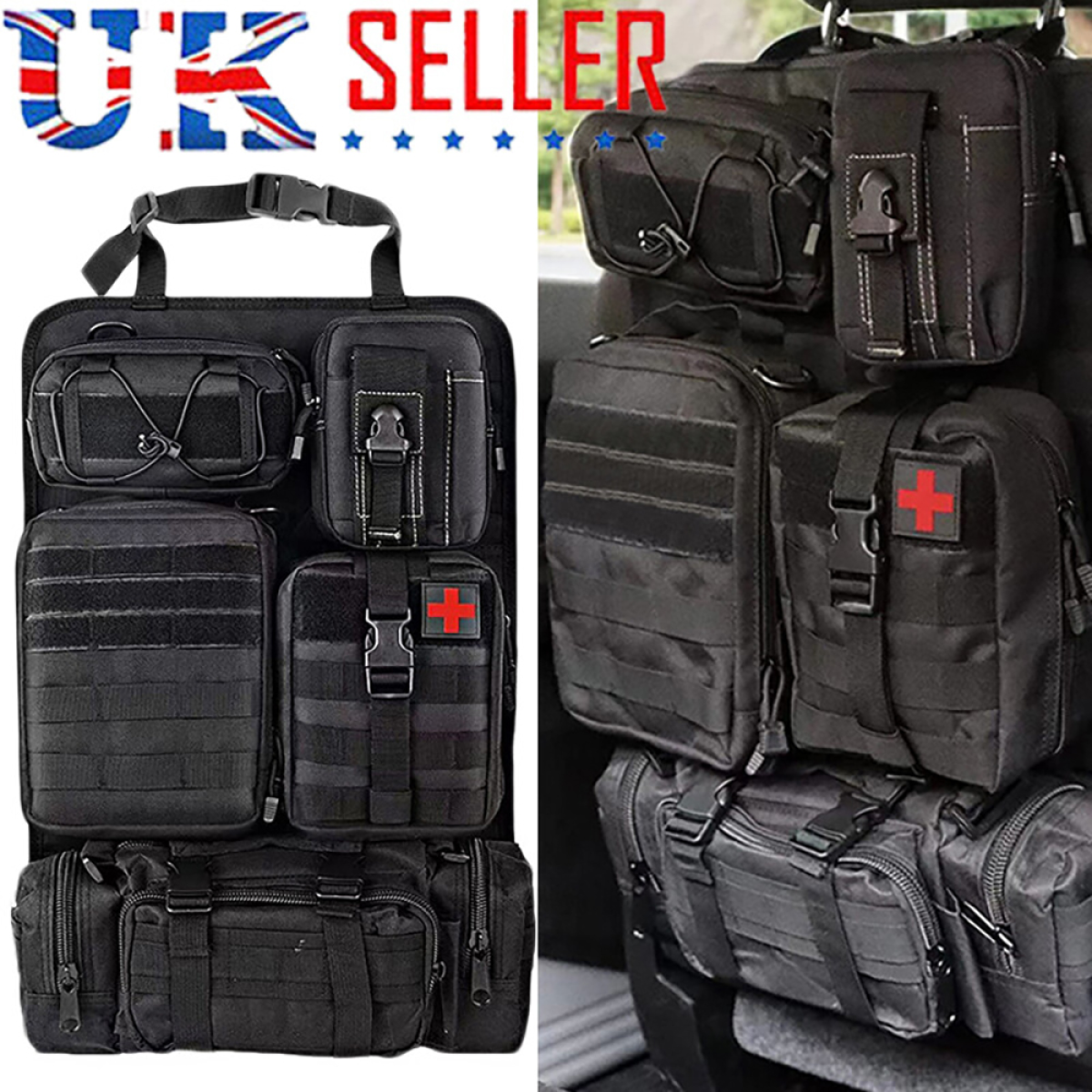 Car Tactical Seat Back Vehicle System Panel Organizer Packet Storage Bag