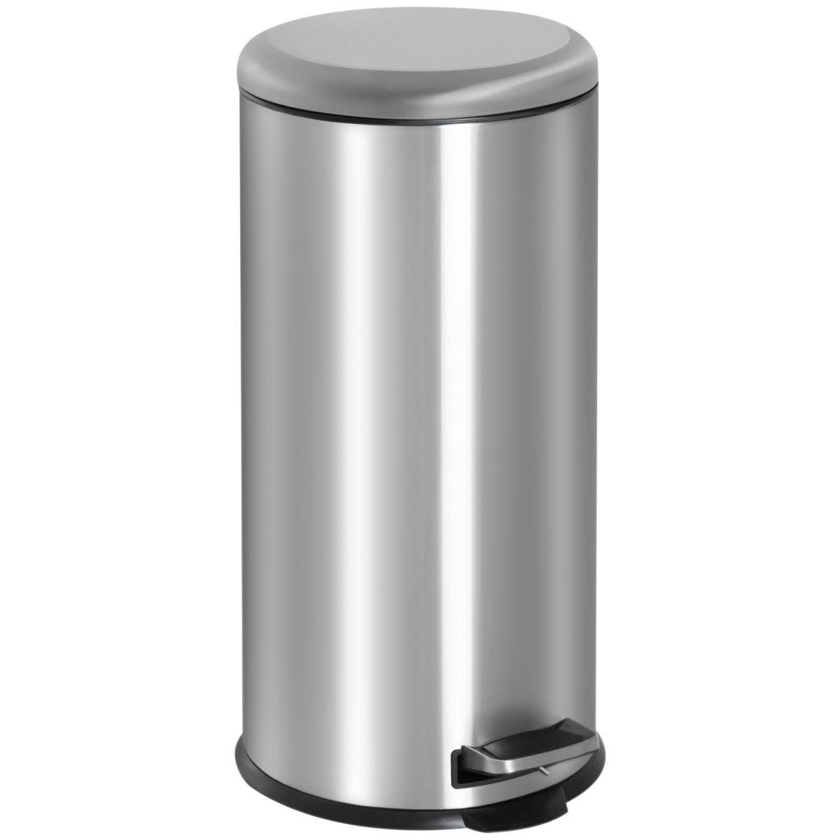 30L Pedal Bin, 29.2 cm, Black/Silver