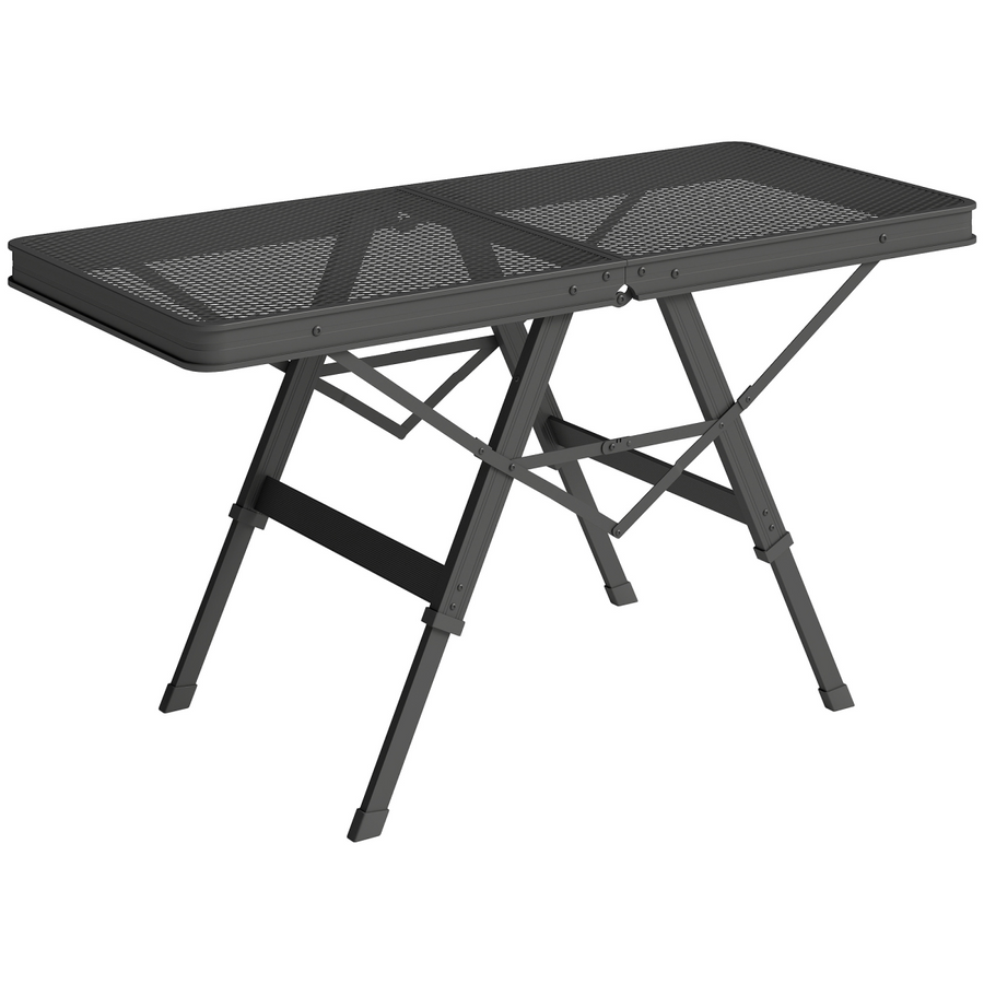 Outsunny 3 ft Folding Camping Table with Adjustable Heights and Mesh Desktop