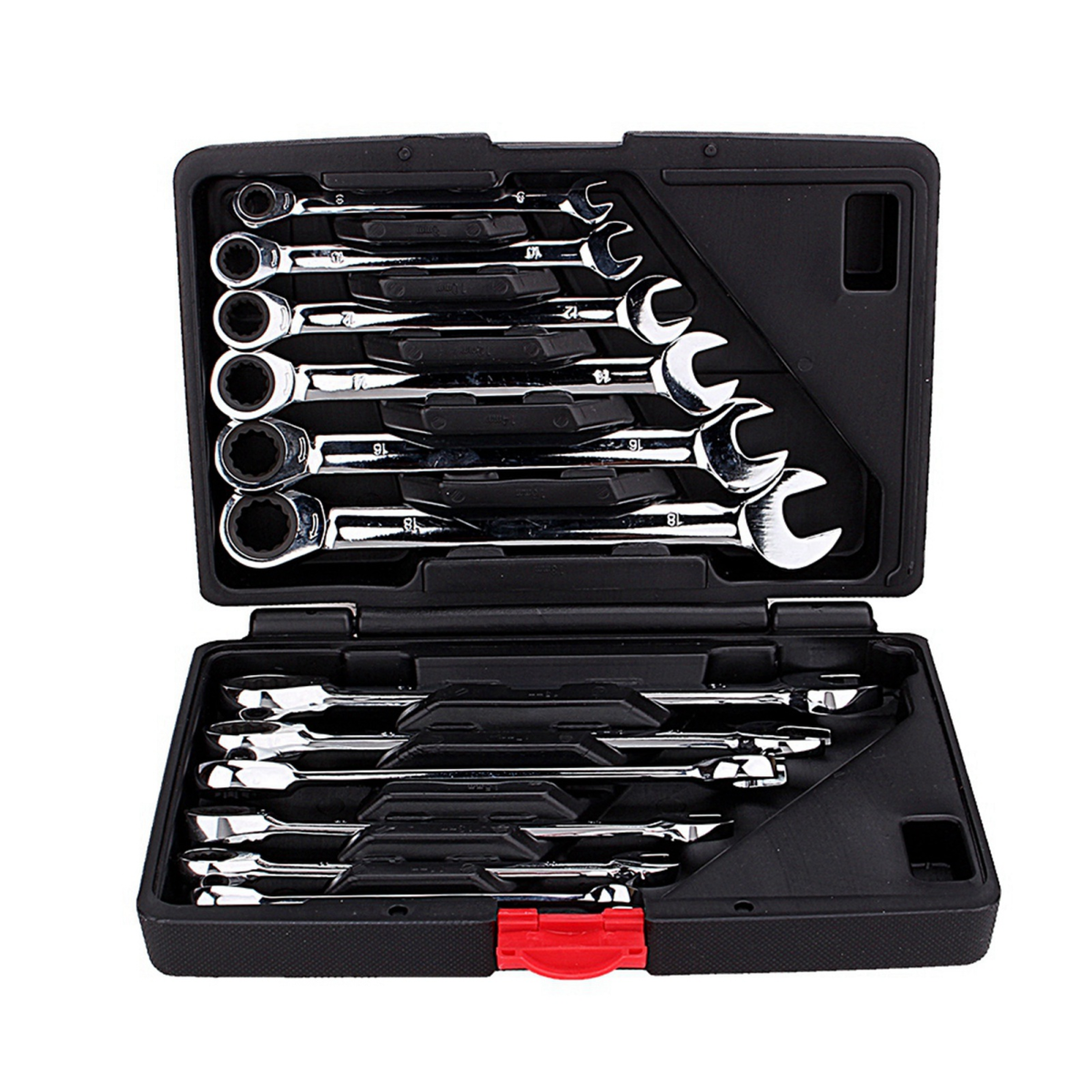 12pcs Fixed Spanners Ratchet Wrench Kit (8-19mm)