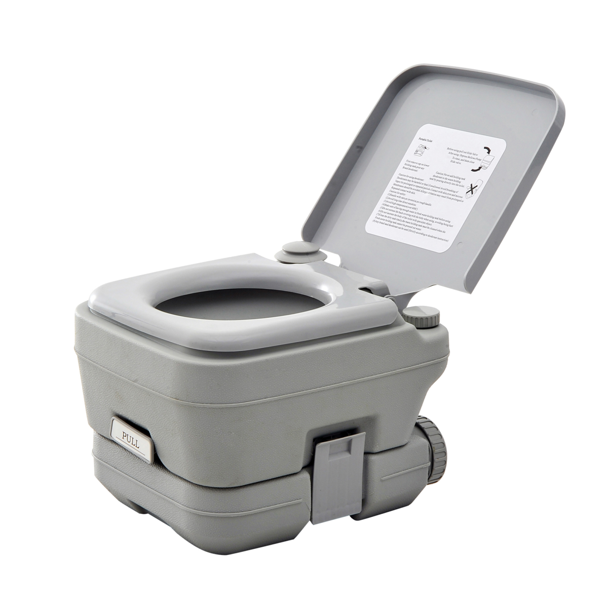 10L Portable Travel Toilet with 2 Detachable Tanks, Grey