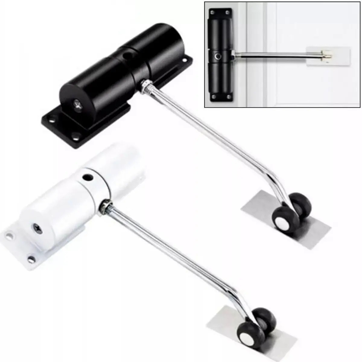 Door Closer – Black, White, Aluminum Alloy