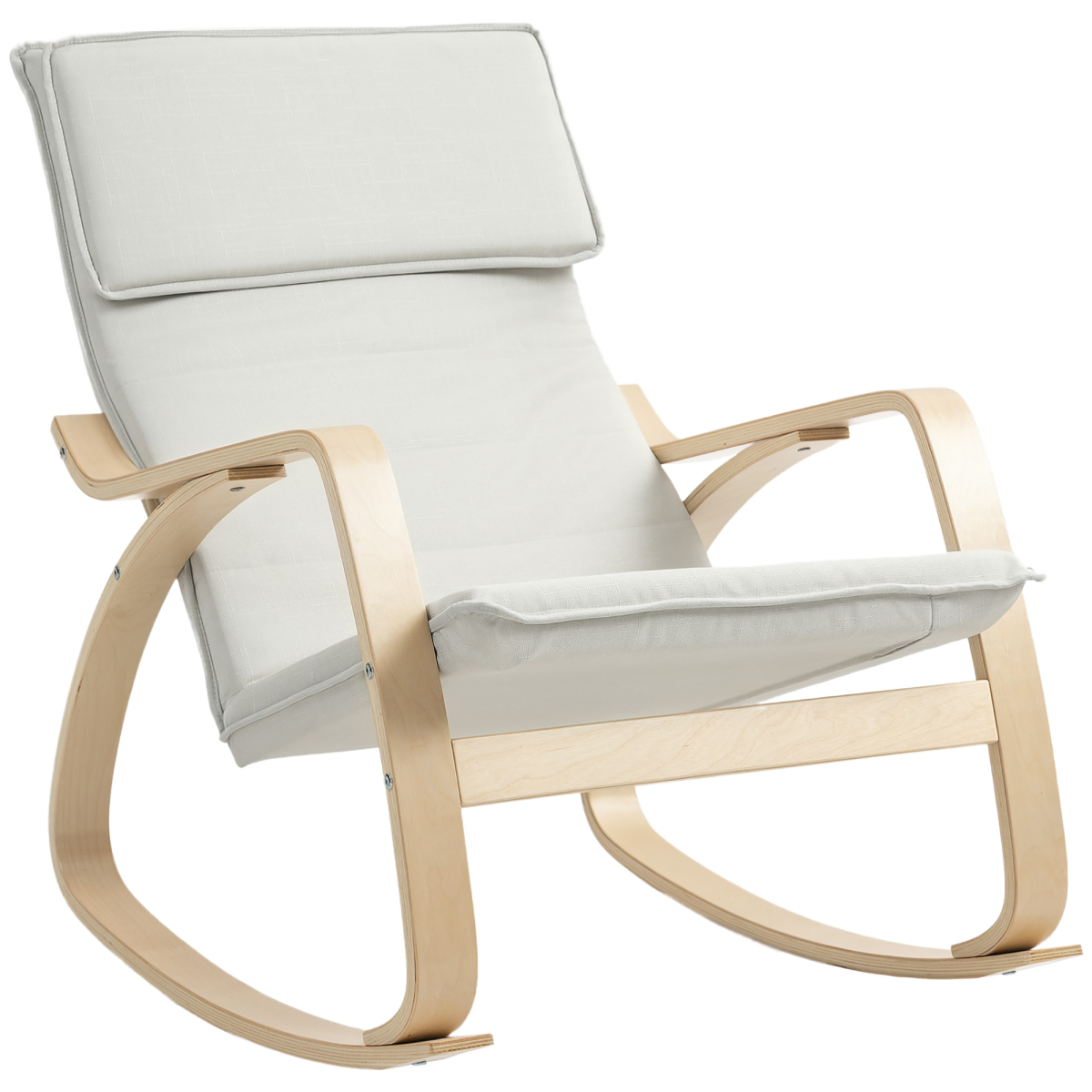 HOMCOM Comfortable Relax Rocking Chair, Cream White