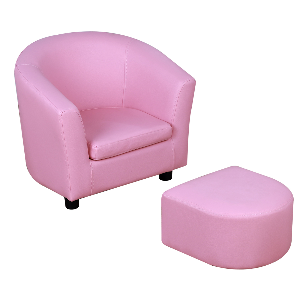 HOMCOM Kids Mini Sofa Children Armchair with Ottoman Pink