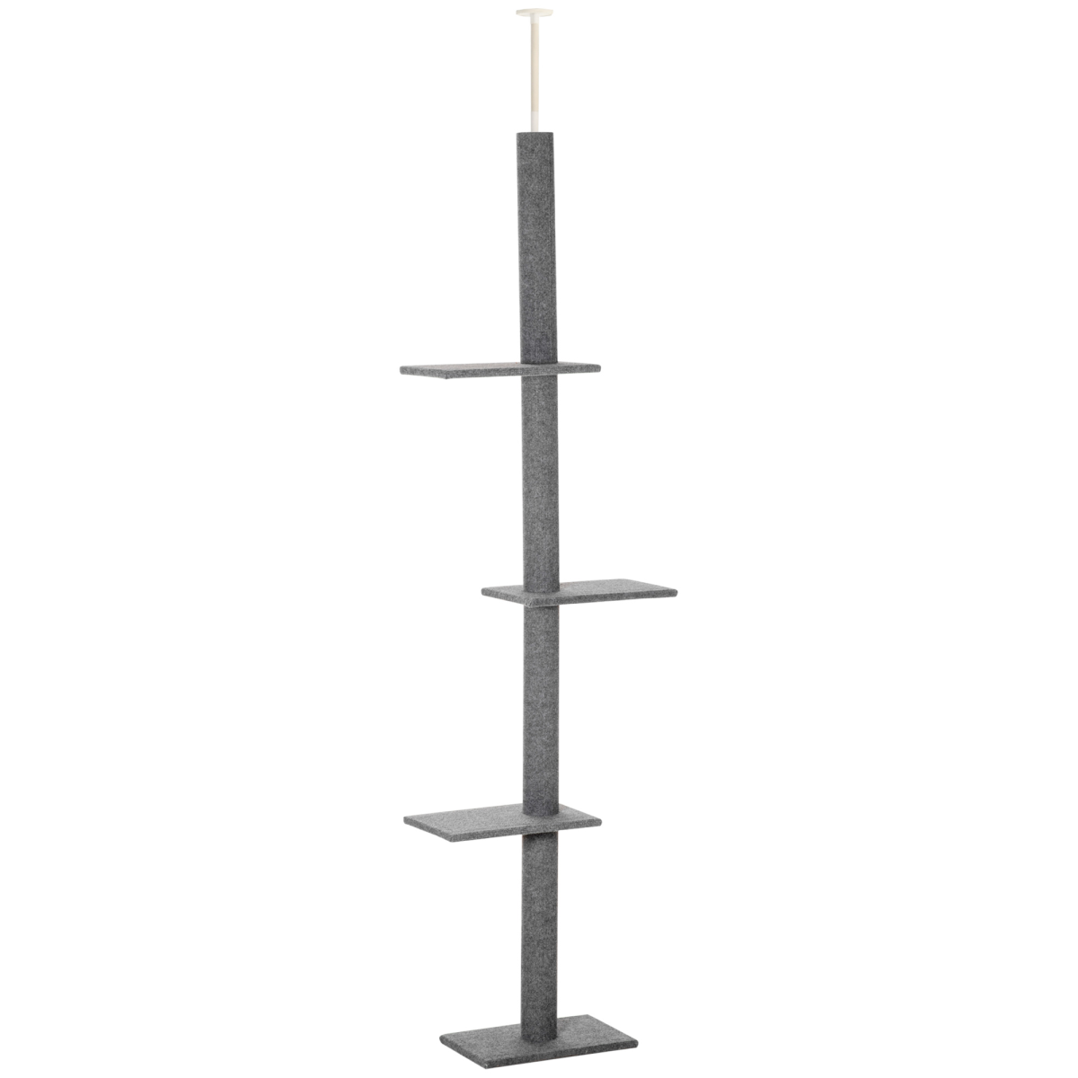 260cm Floor to Ceiling Cat Tree Kitten Tower Adjustable Height - Grey