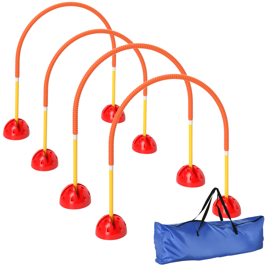 PawHut 4-Piece Dog Agility Training Equipment with Carry Bag