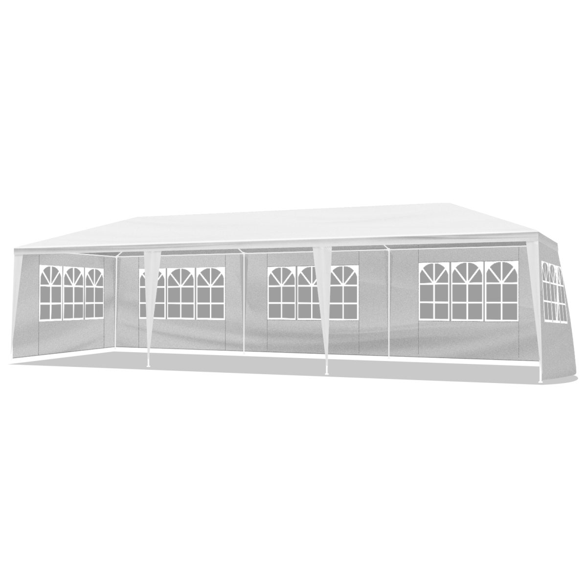 3x9m 5-Sided Iron PE Cloth Spiral Pipe Pergola