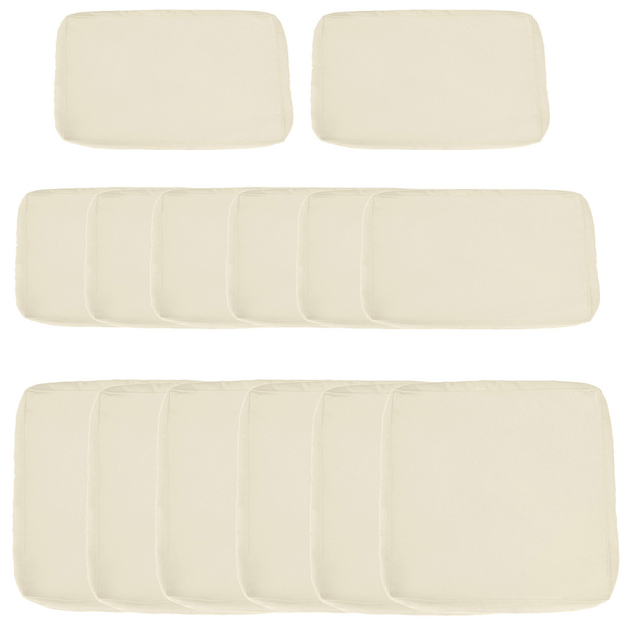 12-Piece Cushion Replacement for Outdoor Garden Rattan Furniture Beige