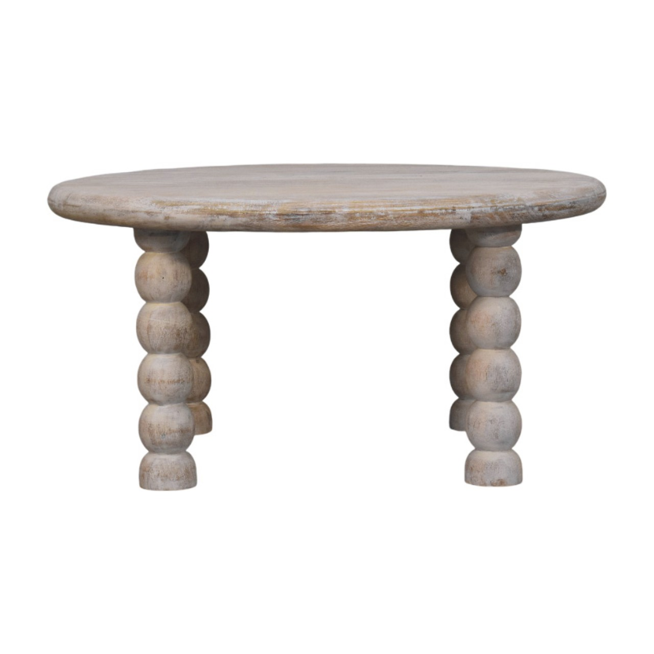 Artisan Furniture Solid Wood Spindle Salted Oak Coffee Table, Grey
