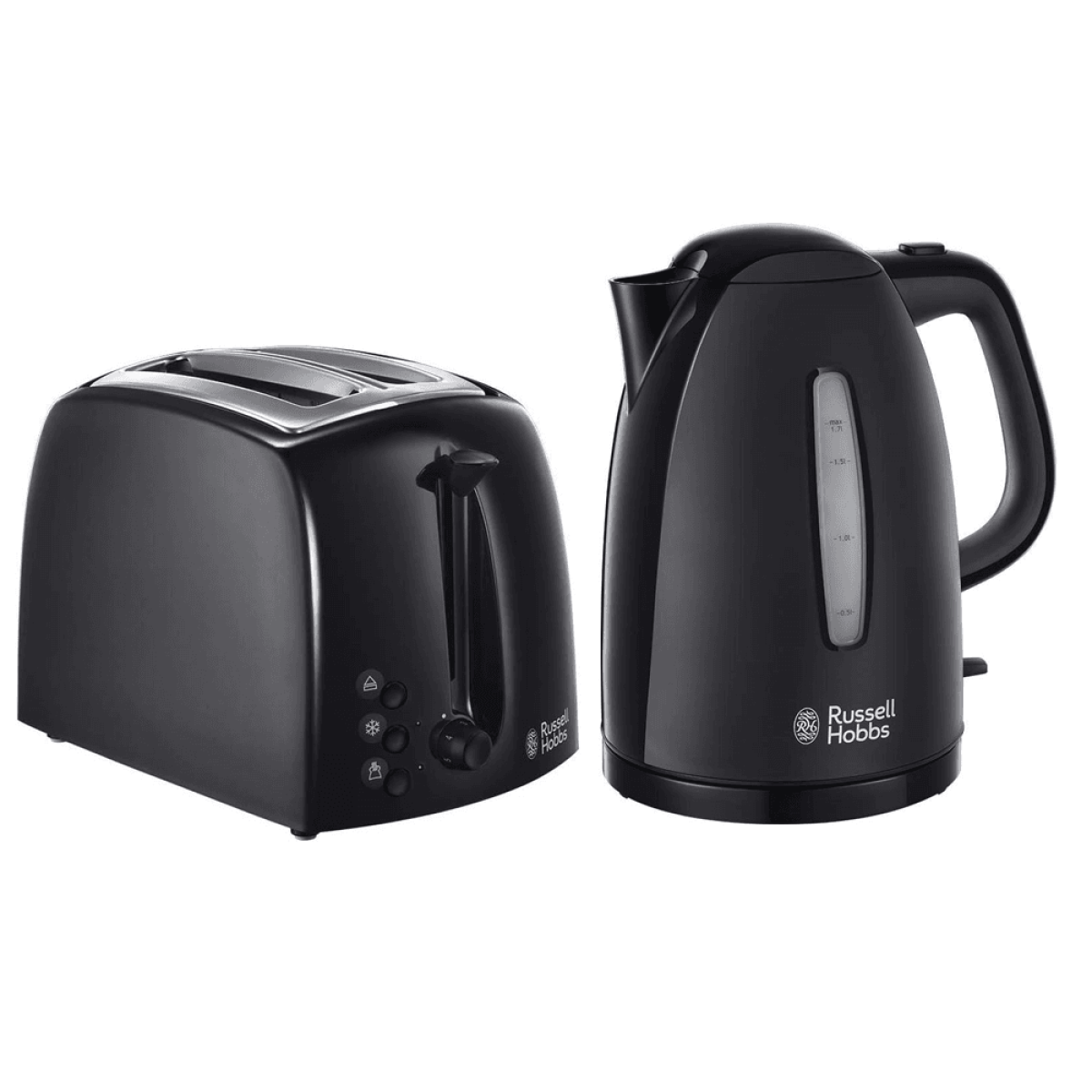 Russell Hobbs Textures 1.7Ltr Kettle + 2 Slice Toaster Black