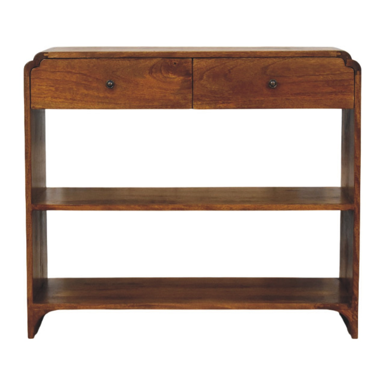 Artisan Furniture Ellington Console Table, 2 Drawer & 2 Open Slots, Brown