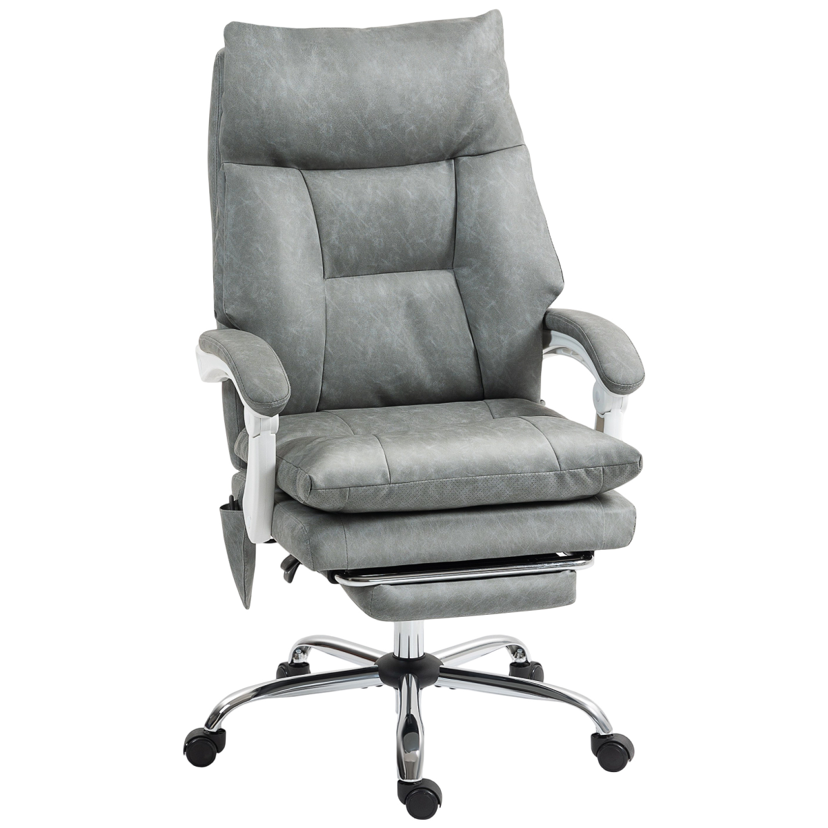 HOMCOM Office Chair with Adjustable Lumbar Support, Grey