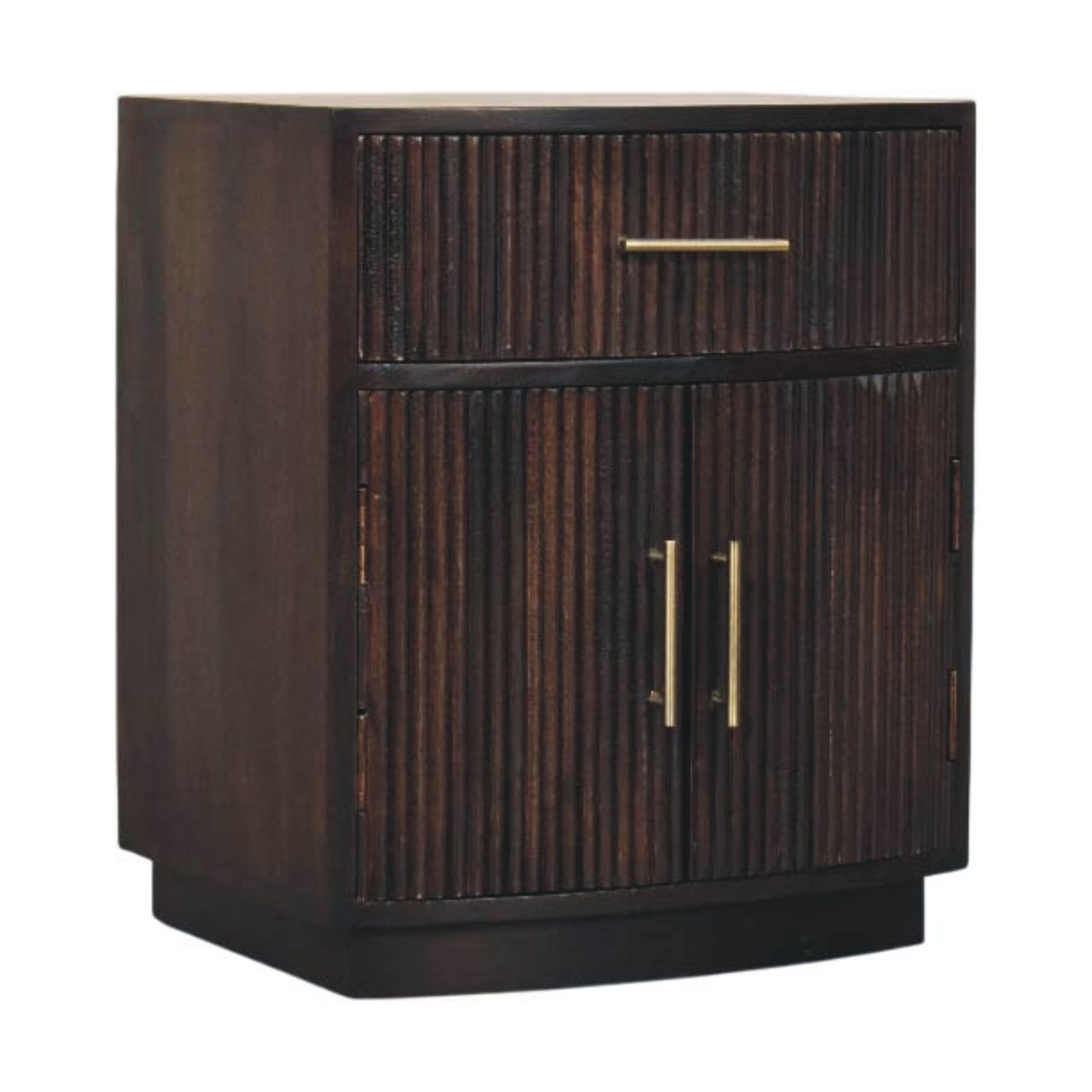 Artisan Furniture Milan Bedside Table, 1 Drawer & 2 Doors, Dark Brown