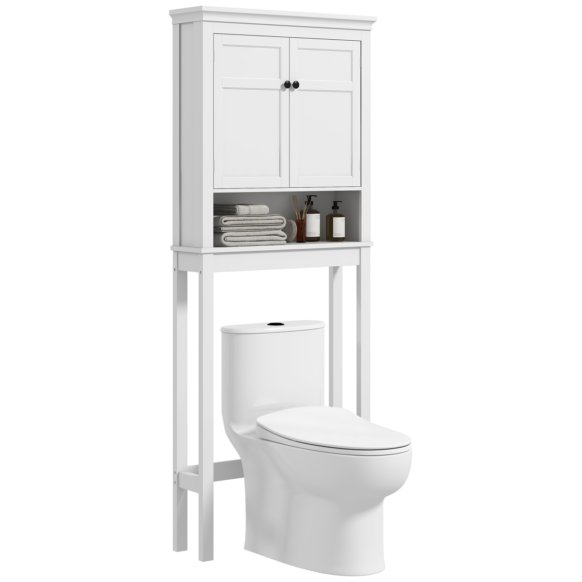HOMCOM Over Toilet Storage Unit 3-Tier Freestanding Cabinet