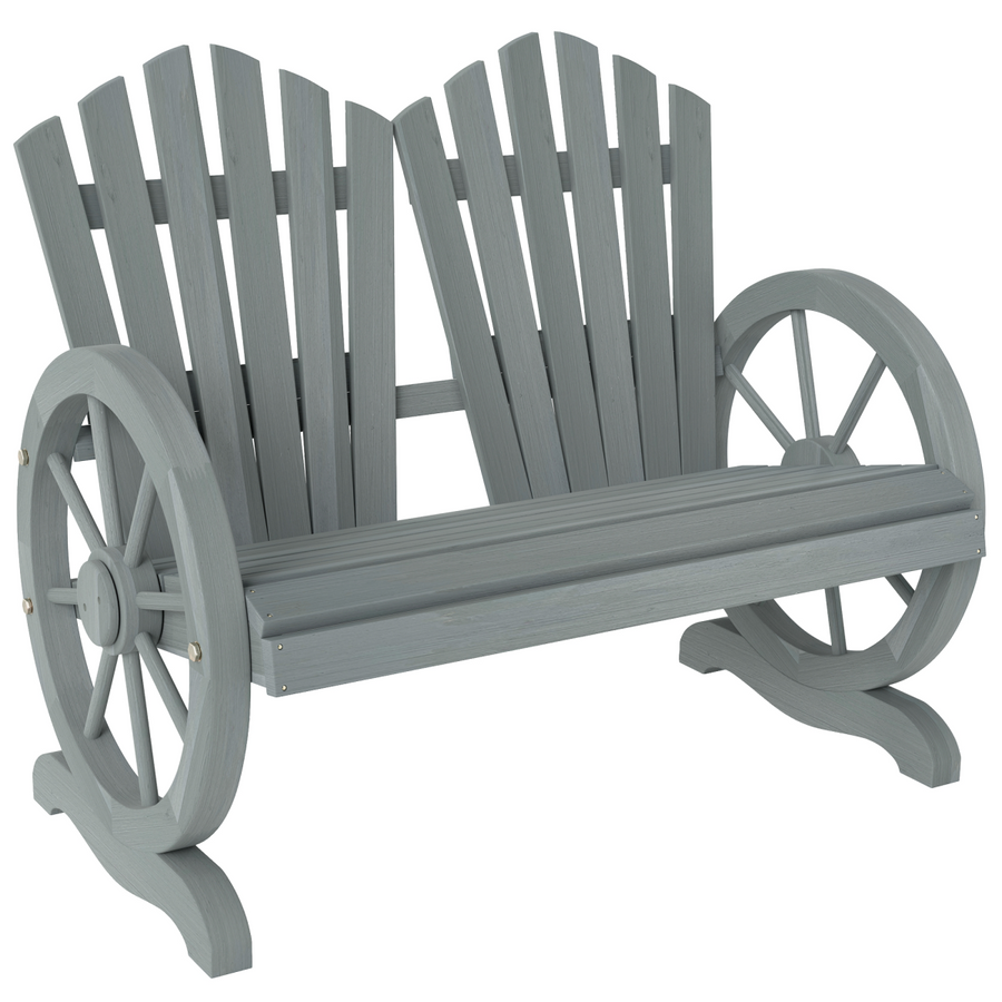 Outsunny Grey Outdoor Chair with Ergonomic Back Support, Fir Wood, 250 kg