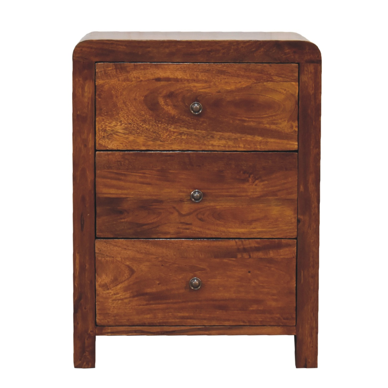 Artisan Furniture Aspen 3 Drawer Bedside, Dark Brown