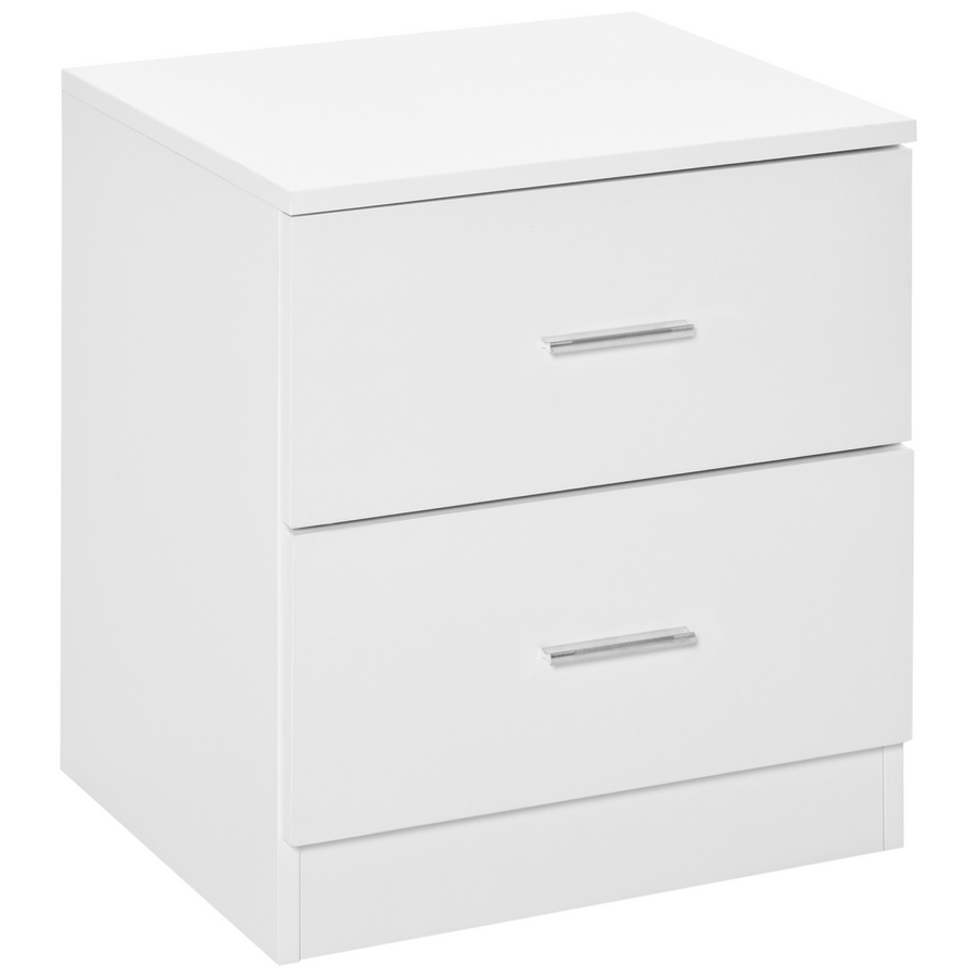 Bedside Table w/ 2 Drawers, Nightstand, Side Storage Cabinet Unit