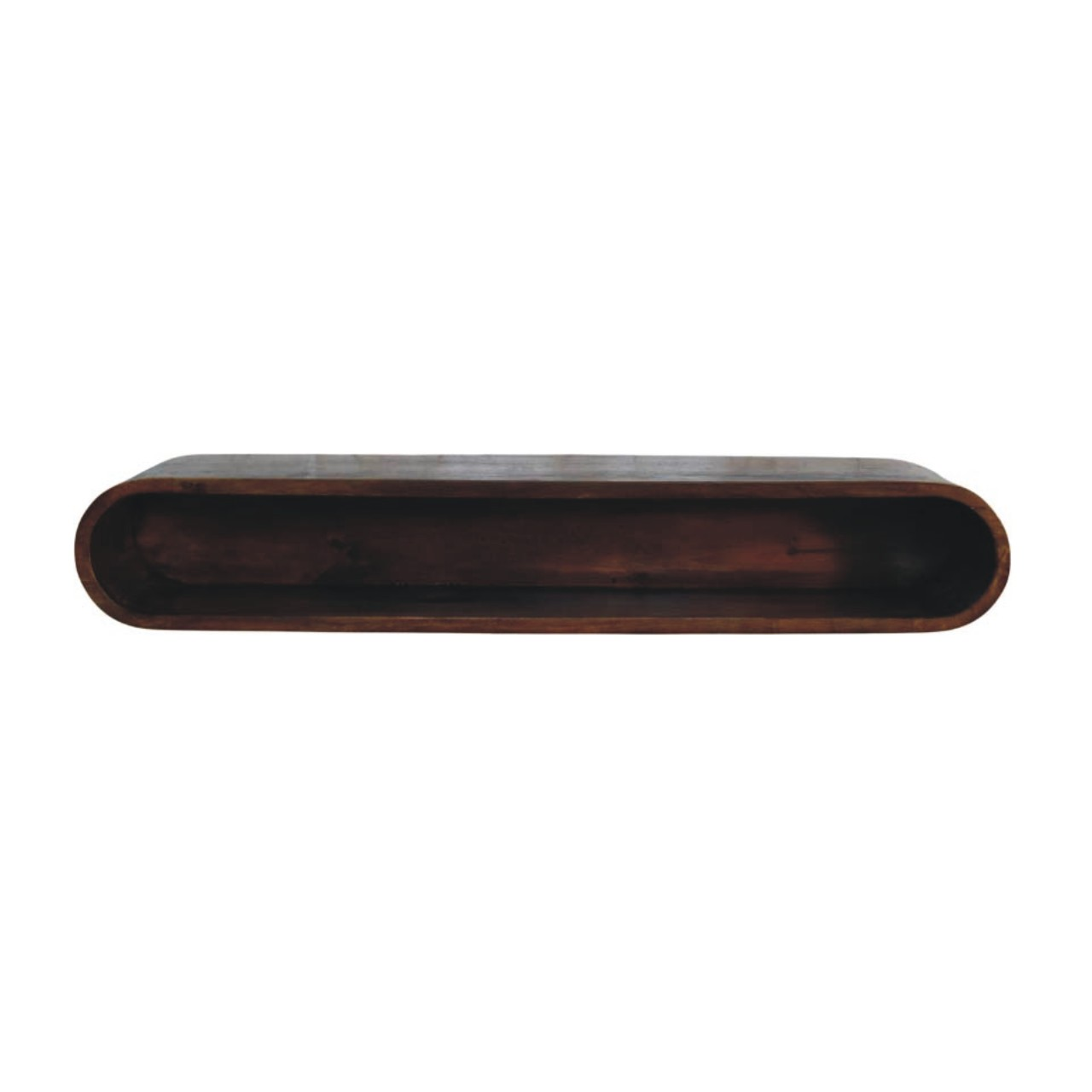 Artisan Furniture Solid Wood Arc Wall-Mounted Media Console, 1 Shelf, Brown