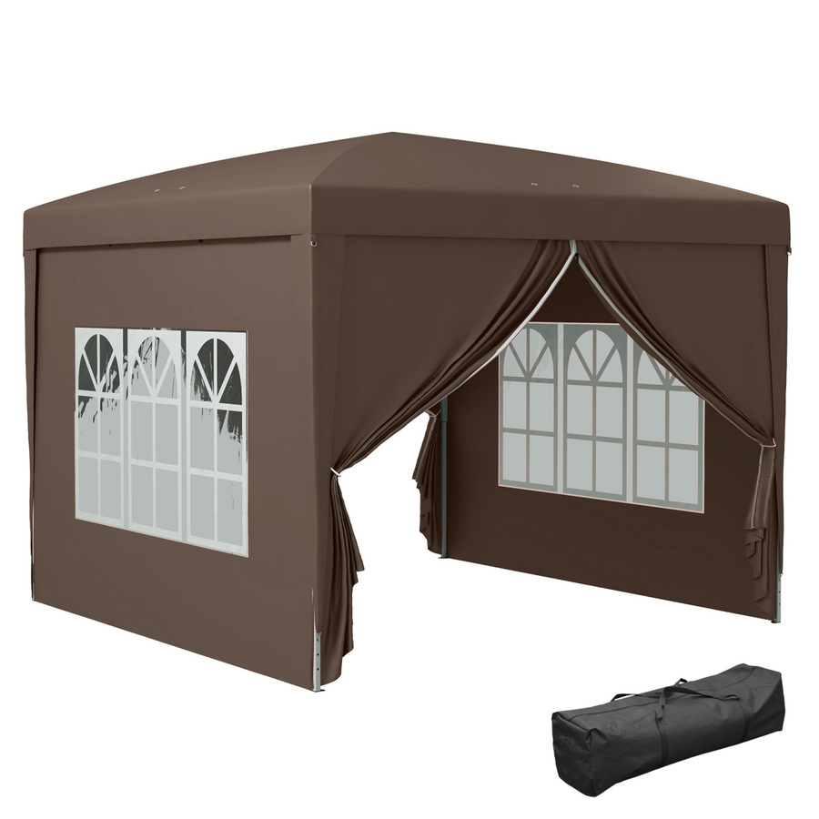 Outsunny 3 x 3 m Pop Up Gazebo Party Tent Canopy Marquee with Storage Bag