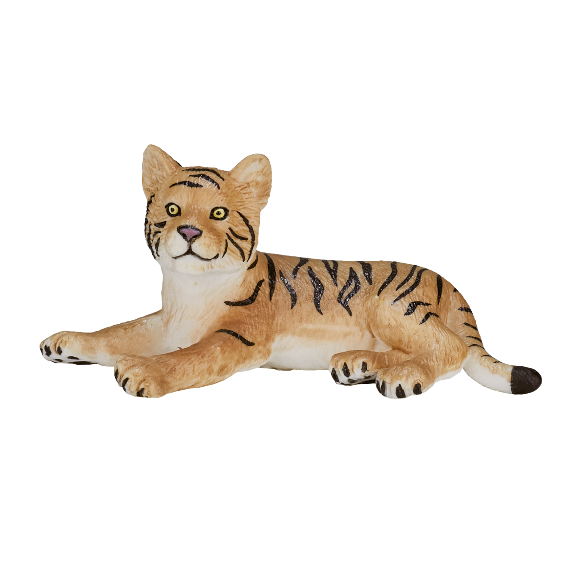 Tiger Cub Laying Down Toy  Realistic Big Cat Model