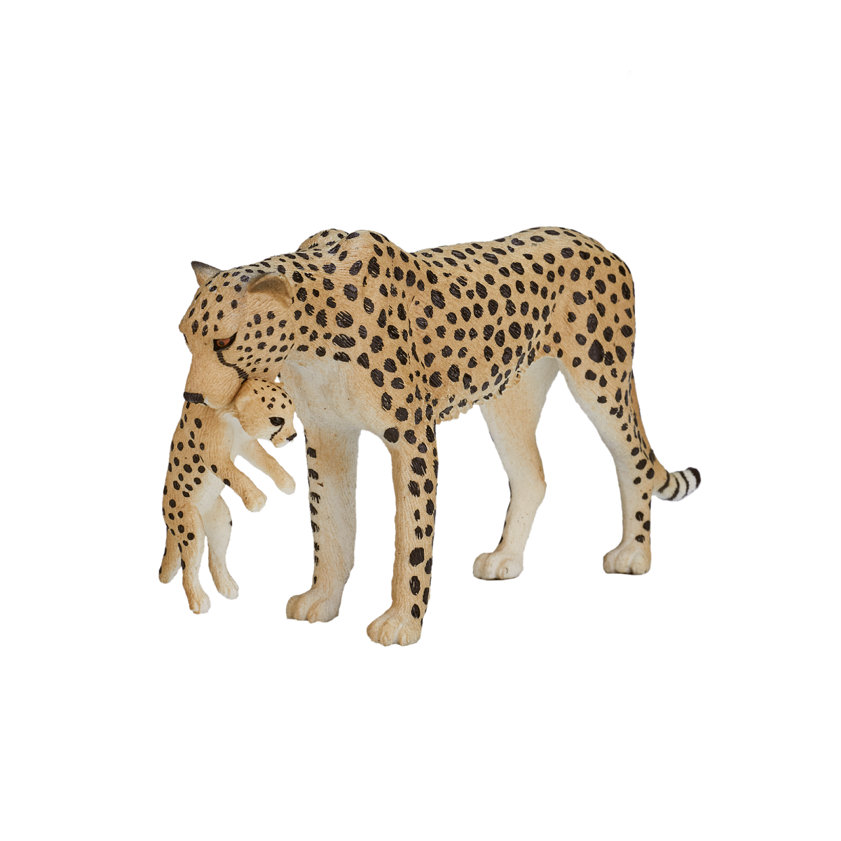 Cheetah Female with Cub Toy Realistic African Wildlife Figurine