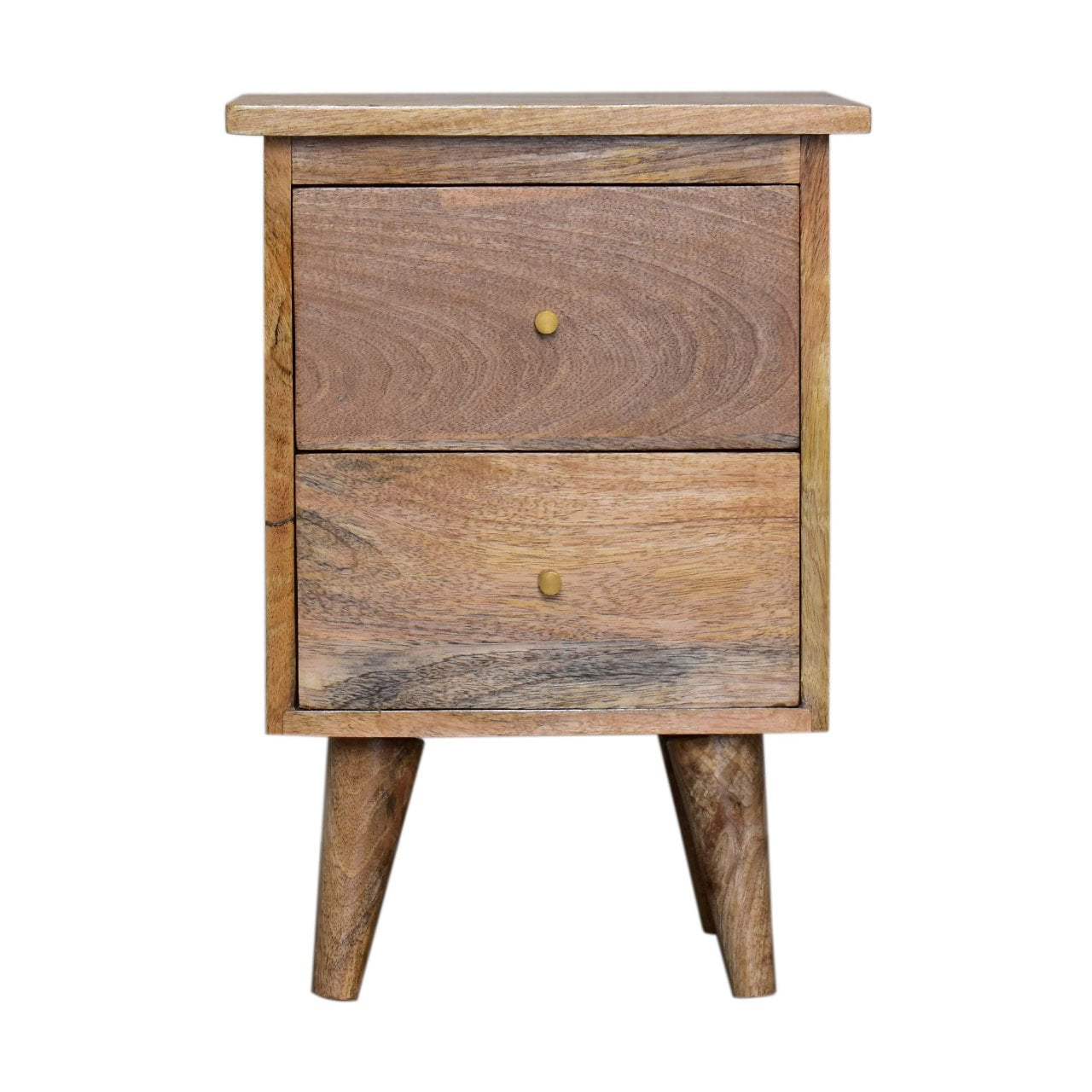 Artisan Furniture Solid Wood Oak-ish Bedside, Brown, 2 Drawers