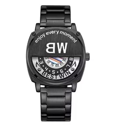 Bestwin Men's Fashion Waterproof Black Bracelet Watch 919H