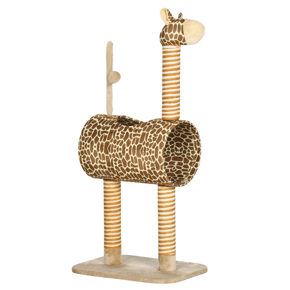 Cat Tree Giraffe Kitten Play Tower with Scratching Posts, Tunnel and Ball