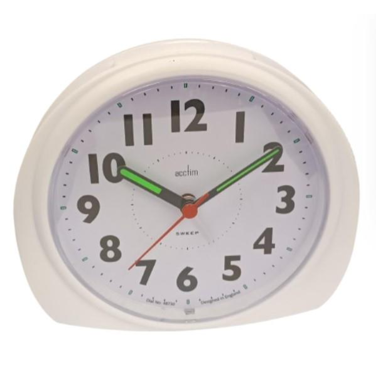 Acctim Jefferson Silent Sweep Alarm Clock in White