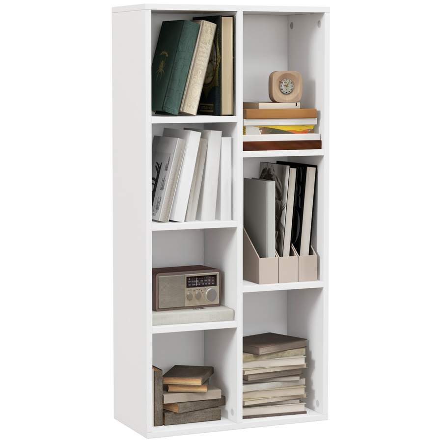 HOMCOM Modern Bookshelf Cabinet for Home Office White