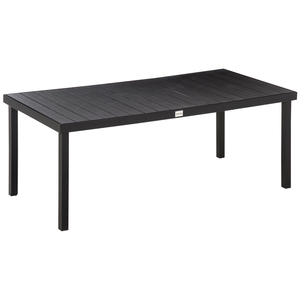 Outsunny Garden Dining Table for 8, Aluminium Frame for Patio, Lawn, Black