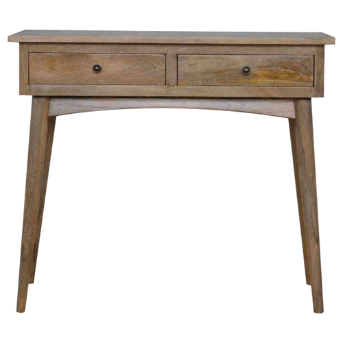 Artisan Furniture Solid Wood Hallway 2 Drawer Console Table, Brown