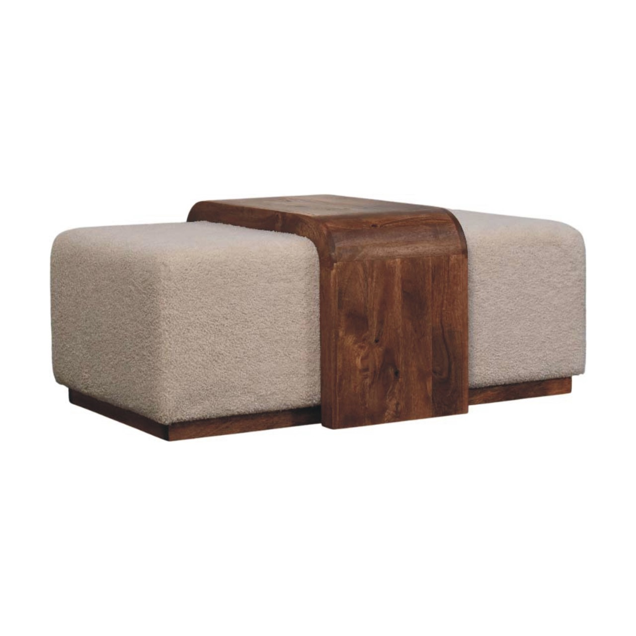 Artisan Furniture Arden Bench Duo, Upholstered, Brown & Cream