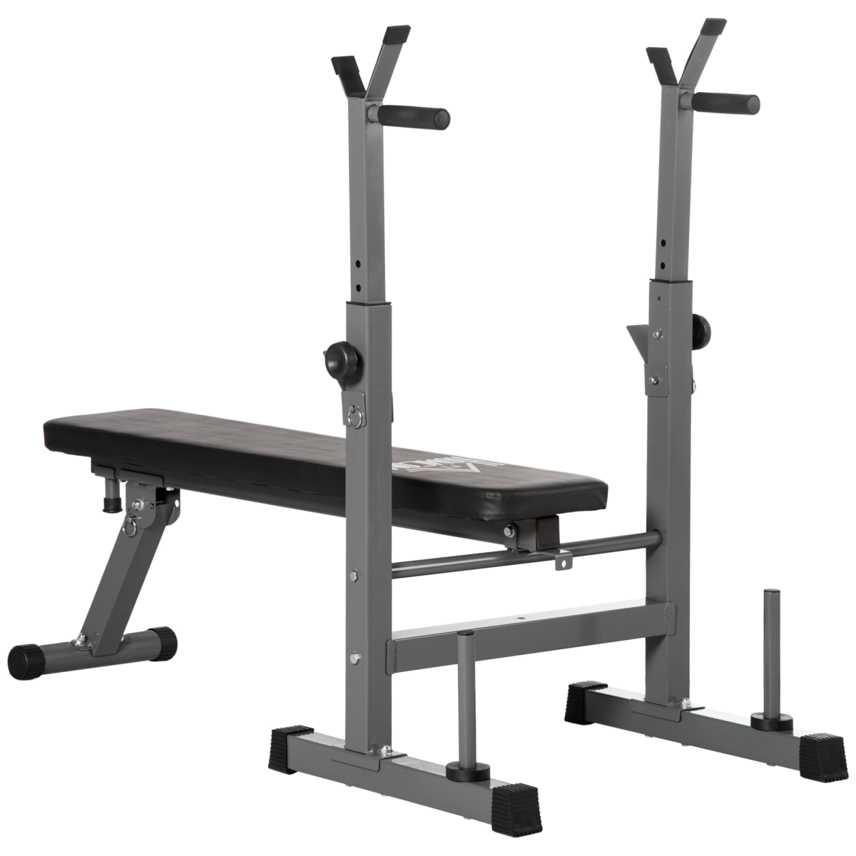 Adjustable Foldable Weight Bench with Barbell Rack and Dip Station