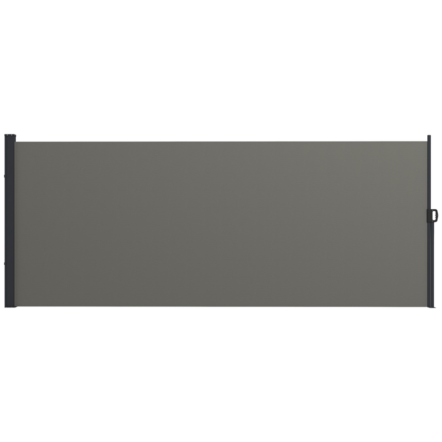 Outsunny Side Awning Retractable, Outdoor Privacy Screen, 400x160cm, Dark Grey