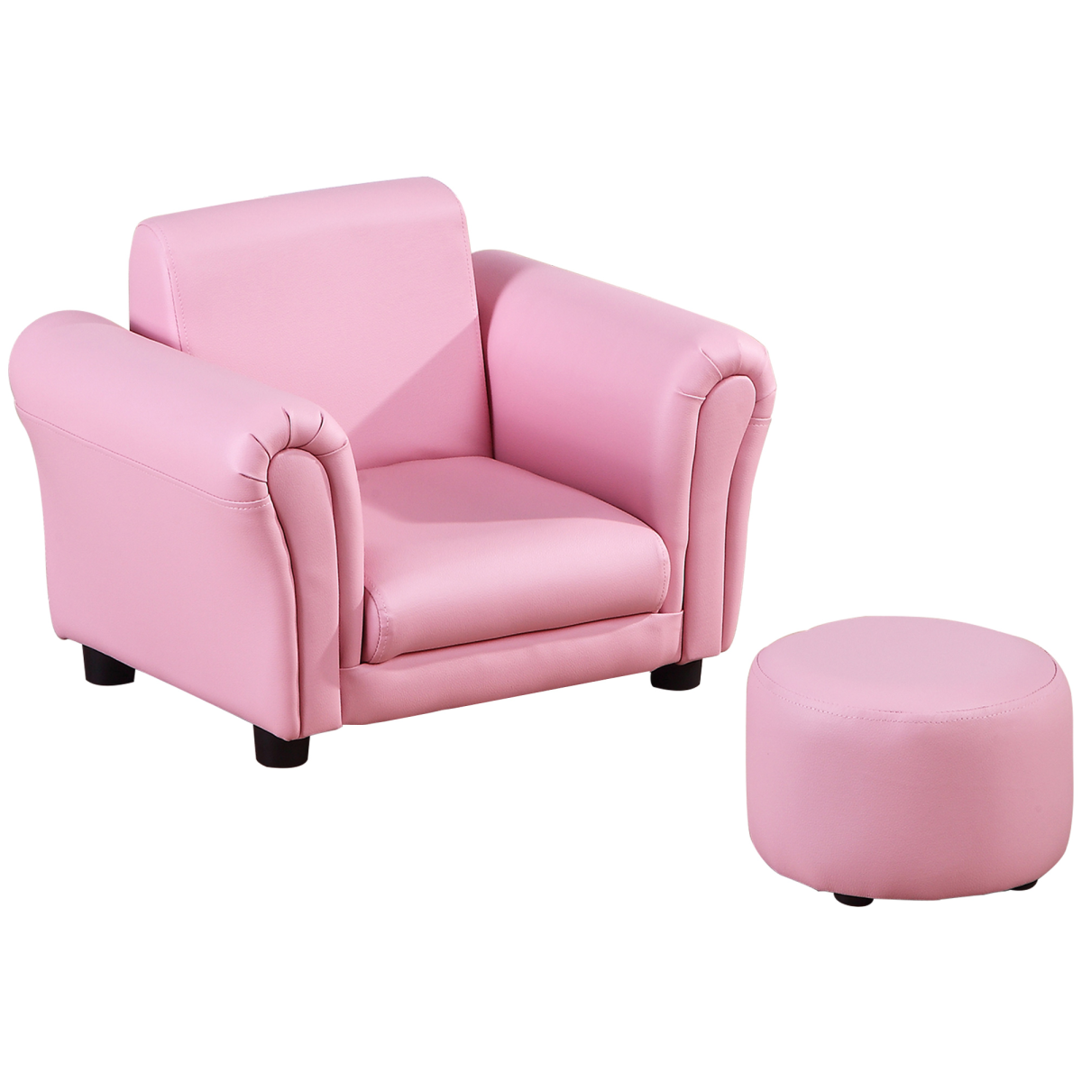 Kids Sofa Children Chair Seat Armchair with Footstool Pink