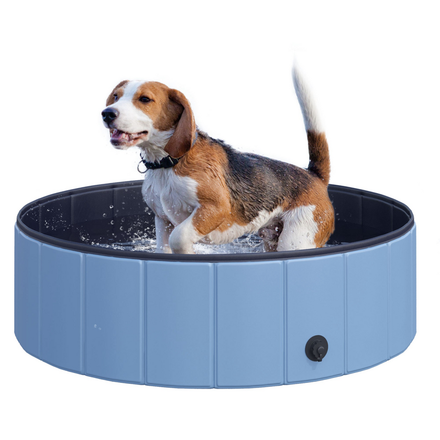 Pet Cat Dog Swimming Pool Indoor Outdoor Bathing Foldable Inflate 100cm Pawhut