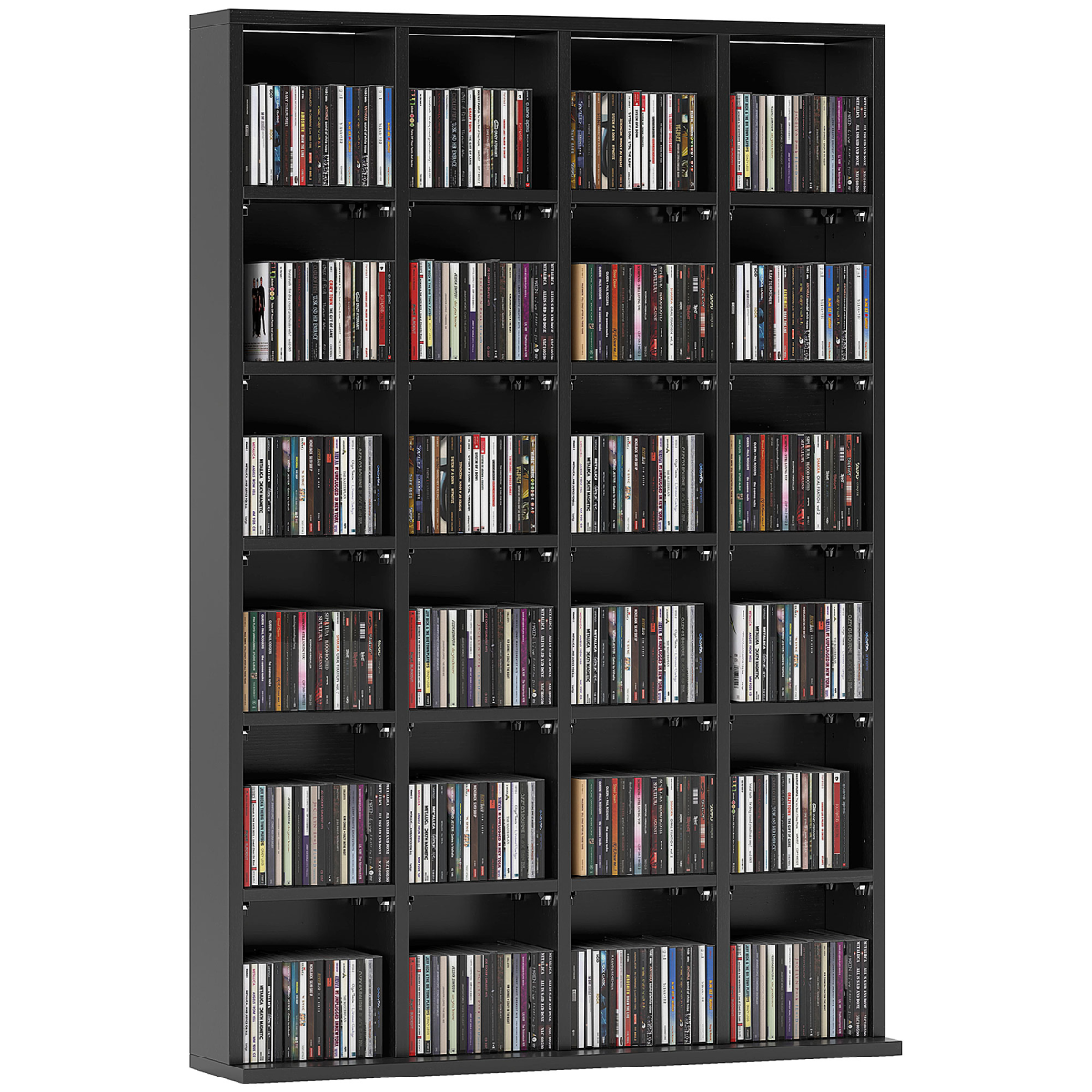 HOMCOM DVD CD Media Storage Rack, 89 x 130.5 cm, Black