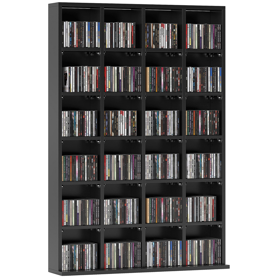 HOMCOM DVD CD Media Storage Rack, 89 x 130.5 cm, Black
