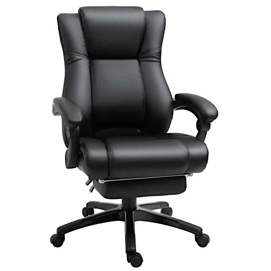 Executive Home Office Chair High Back Recliner with Foot Rest, Black Vinsetto