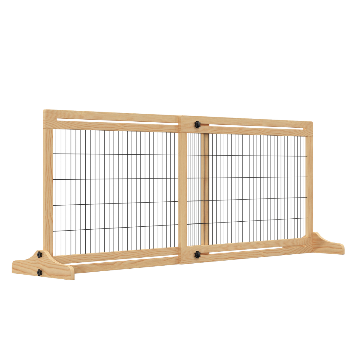 Adjustable Wooden Freestanding Pet Gate for Doorway